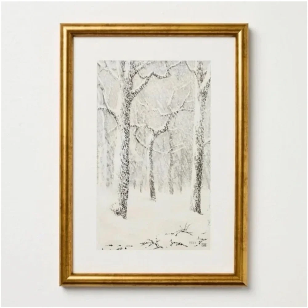 NWT 11x14” Snowy Trees Framed Wall Art — Hearth & Hand with Magnolia